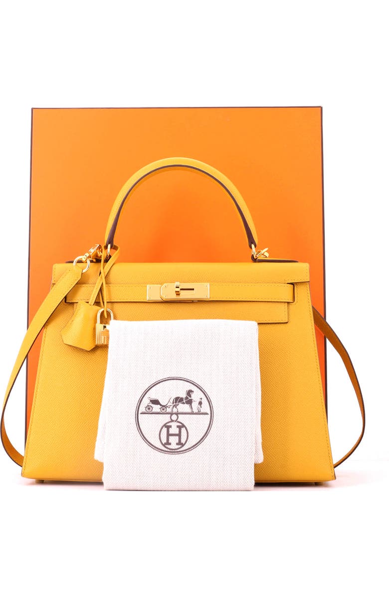 Pre-Owned Hermes Kelly Handbag Yellow Epsom with Gold Hardware 28, Alternate, color, Jaune Ambre