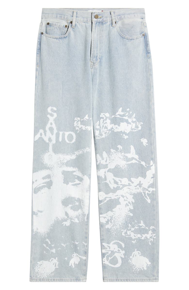 SANTO STUDIO Vincenza Medici Graphic Jeans, Alternate, color, Indigo Stone Washed