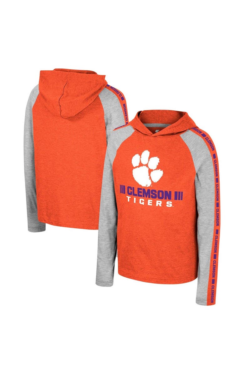 COLOSSEUM Youth Colosseum Orange Clemson Tigers Ned Raglan Long Sleeve Hooded T-Shirt, Main, color, Orange