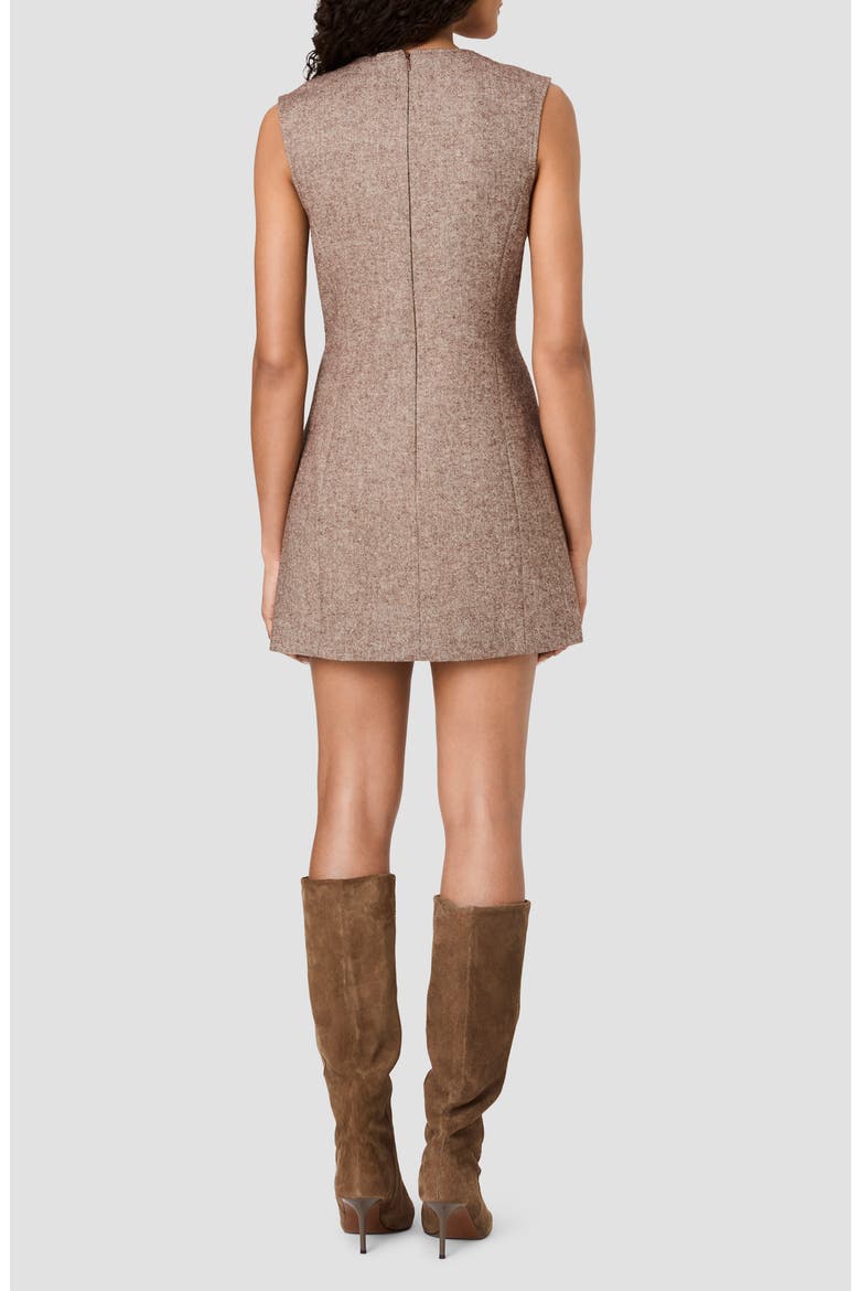 Naya Herringbone Minidress, Alternate, color, CHESTNUT BROWN