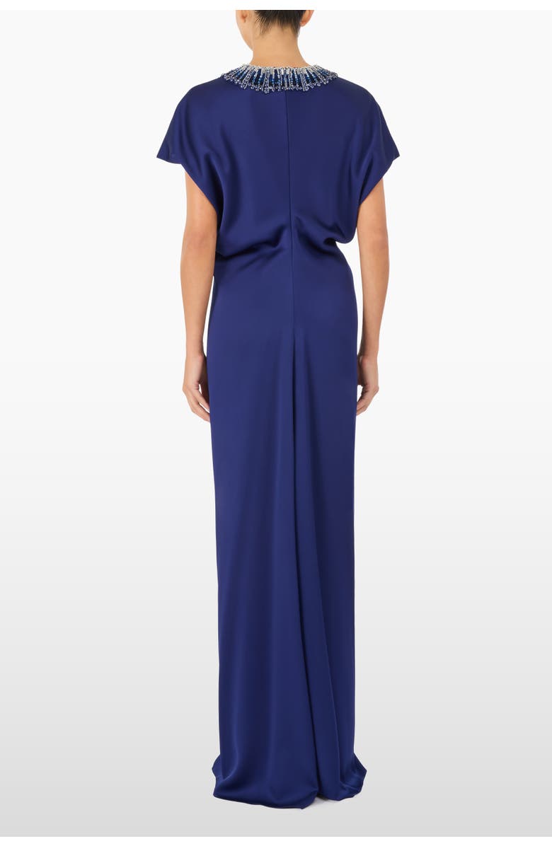 Jenny Packham Novak Embellished-Collar Maxi Dress, Alternate, color, Abyss Blue