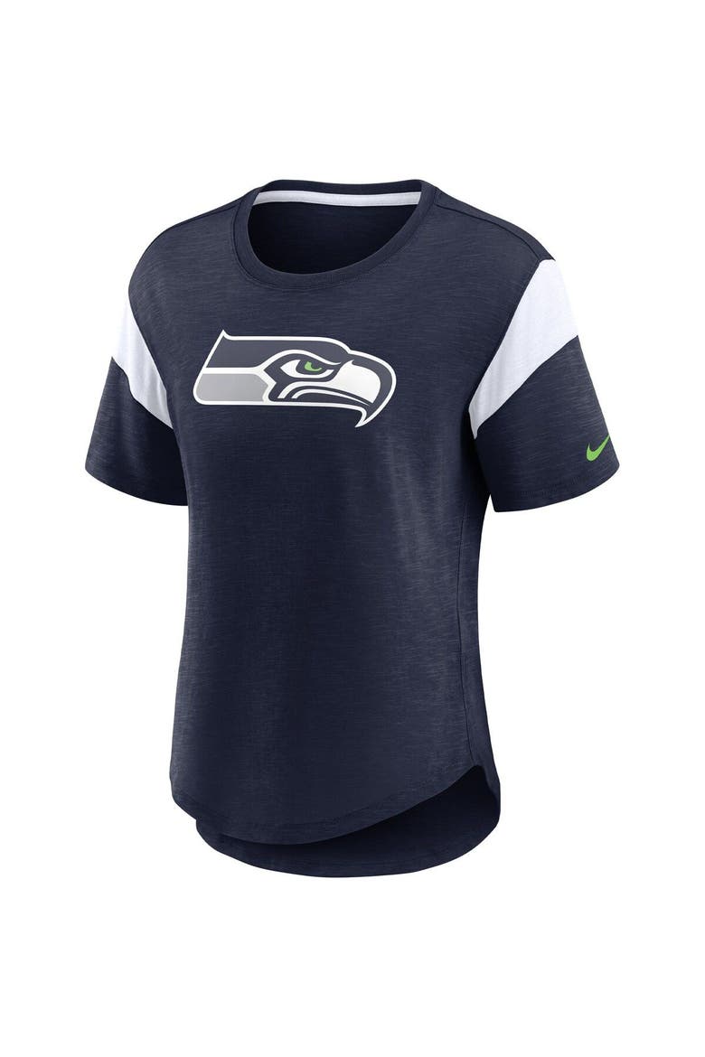 Women's Nike Heather College Navy Seattle Seahawks Primary Logo Fashion Top, Alternate, color, Heather Navy