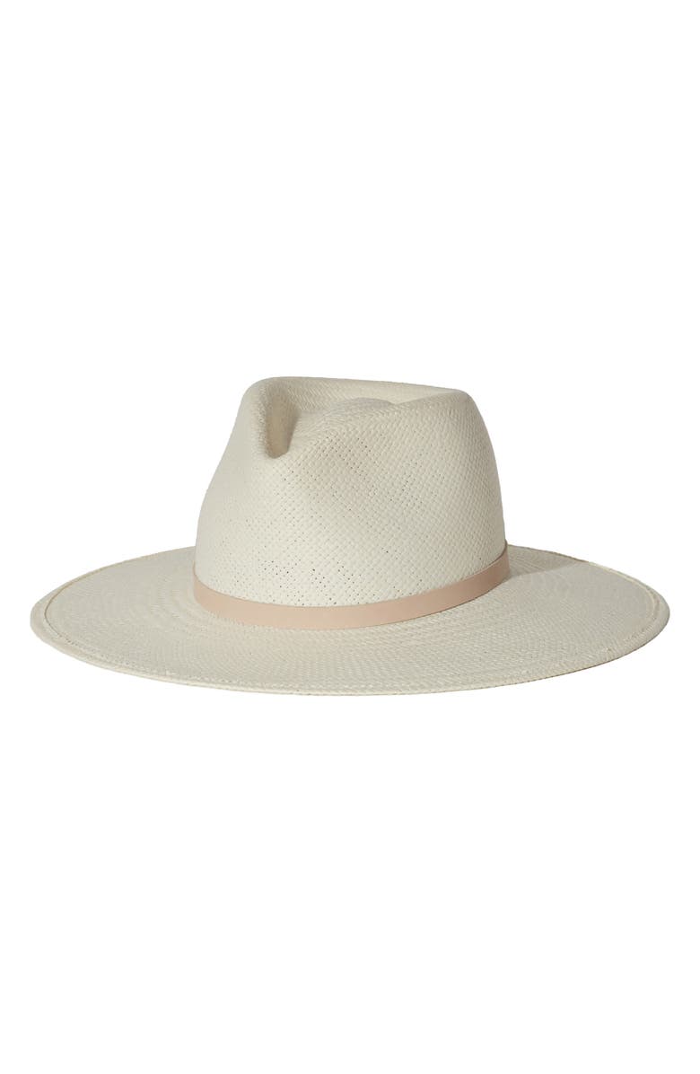 Janessa Leoné Sherman Packable Straw Fedora, Main, color, Natural
