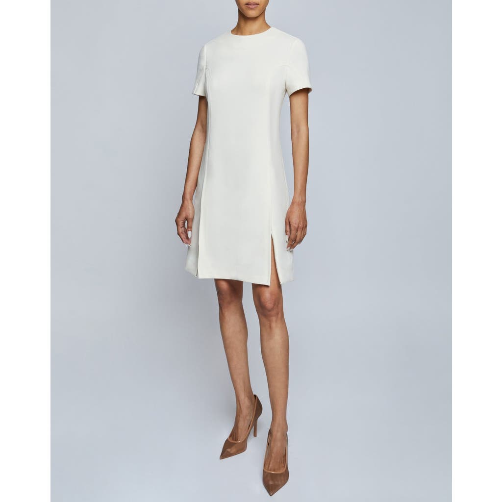 Santorelli Kate Zip-hem Stretch Crepe Dress In Desert Sand