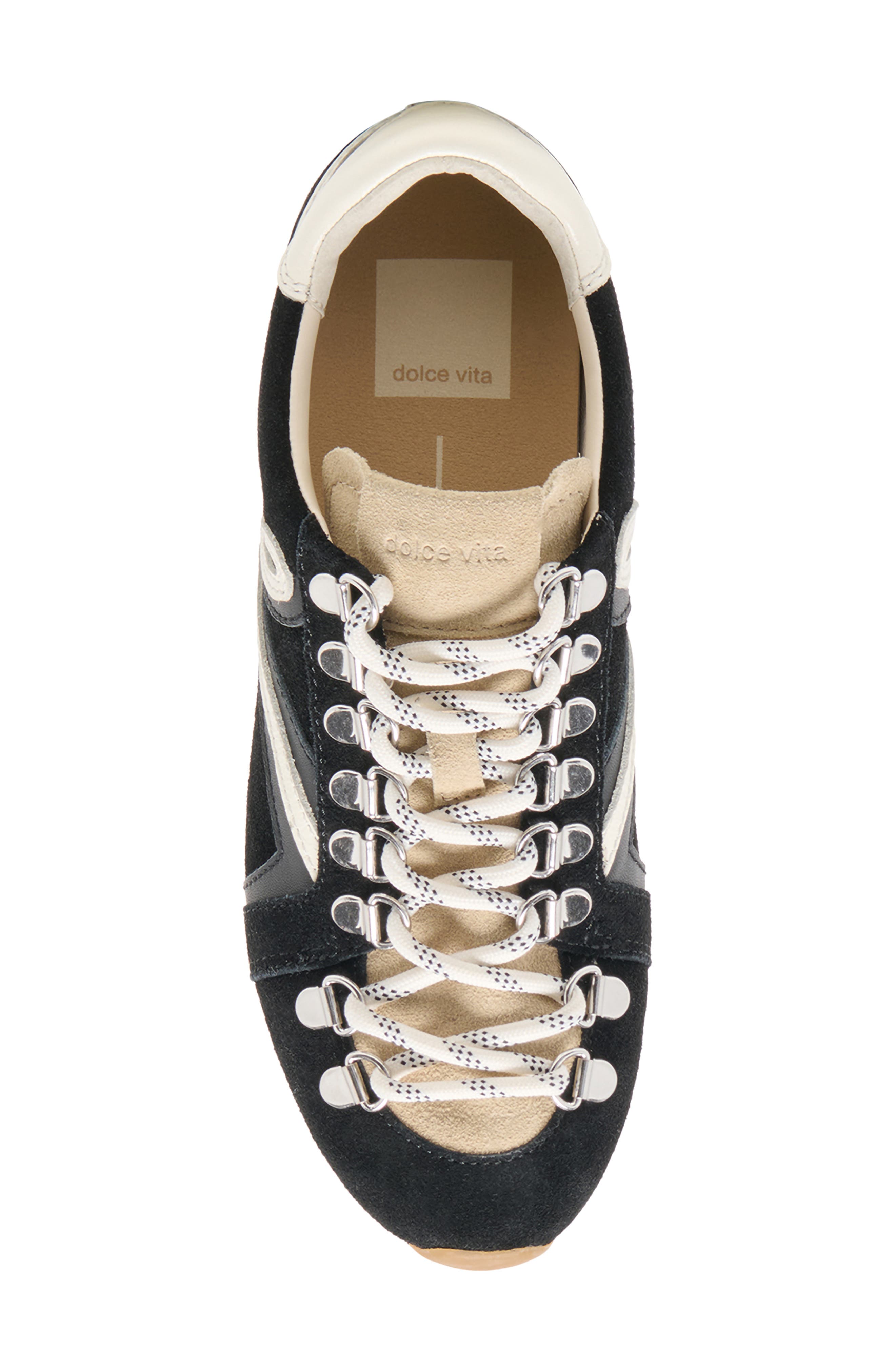 Dolce Vita Deacon Sneaker, Alternate, color, Black/White Suede
