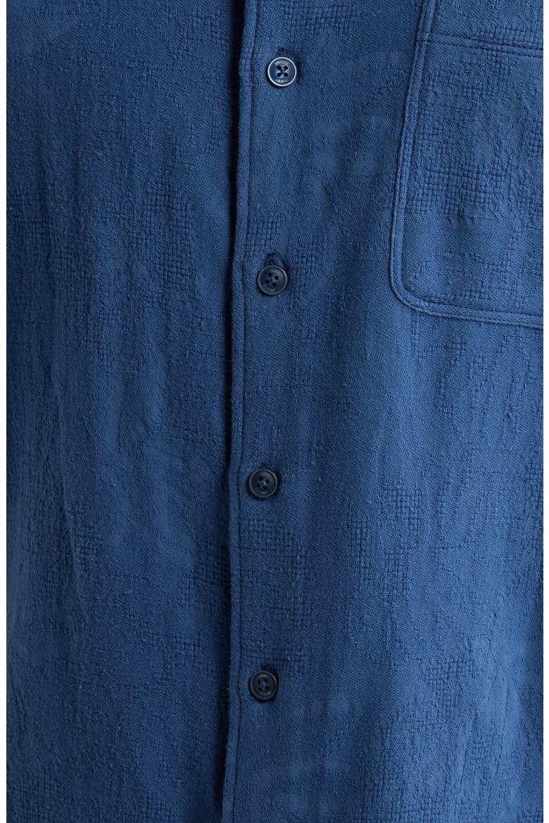 Breeze Island Short Sleeve Cotton Jacquard Button-Up Shirt, Alternate, color, BERING BLUE