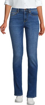 Lands' End Recover Mid Rise Straight Leg Blue Jeans