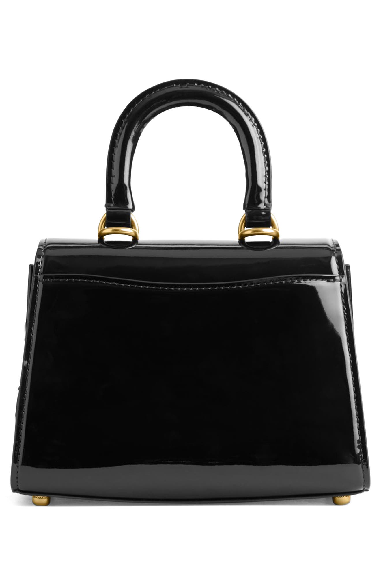 COACH Sammy Patent Leather Top Handle Bag, Alternate, color, 