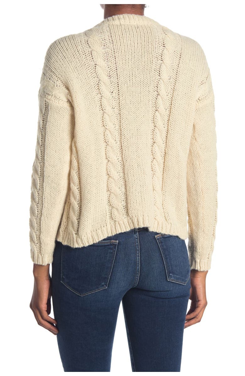 Cotton Emporium Cable Knit Button Front Cardigan, Alternate, color,