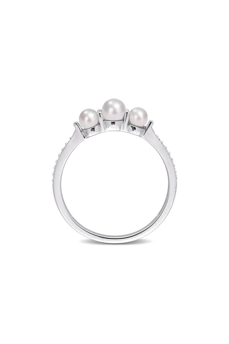 Cultured Freshwater Pearl & Diamond Ring - 0.06ct., Alternate, color, WHITE
