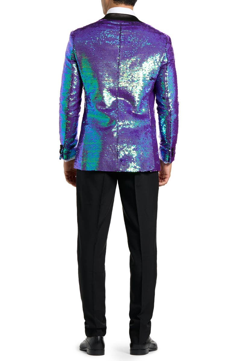 OppoSuits Sapphire Sequin Two-Piece Tuxedo & Tie, Alternate, color, Blue
