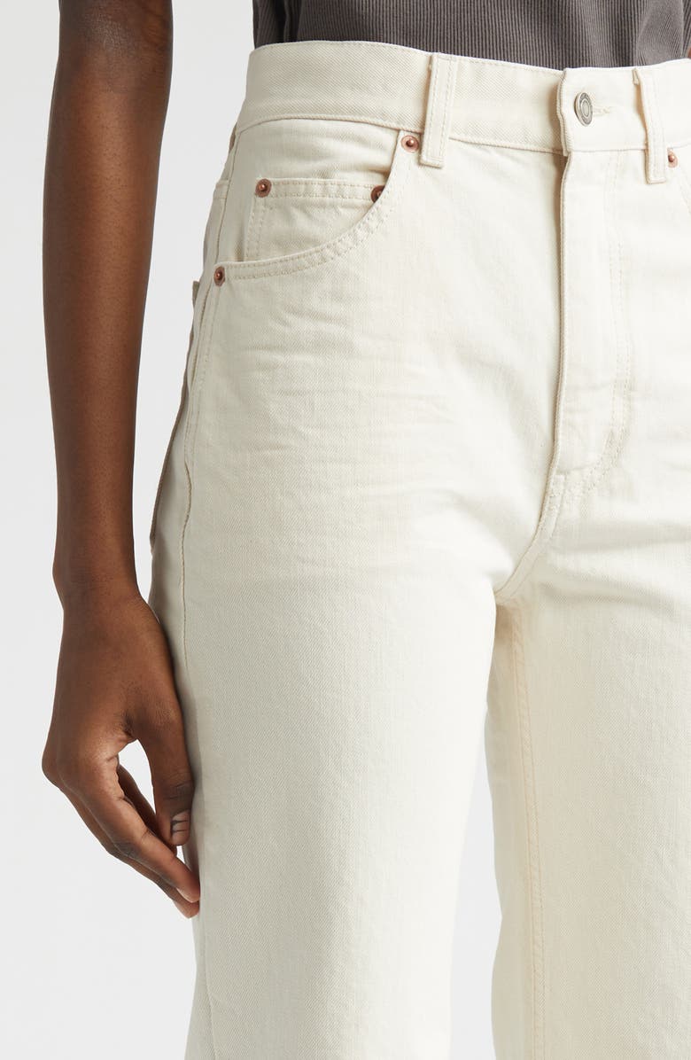 Saint Laurent '70s High Waist Bootcut Jeans, Alternate, color, Almond Milk