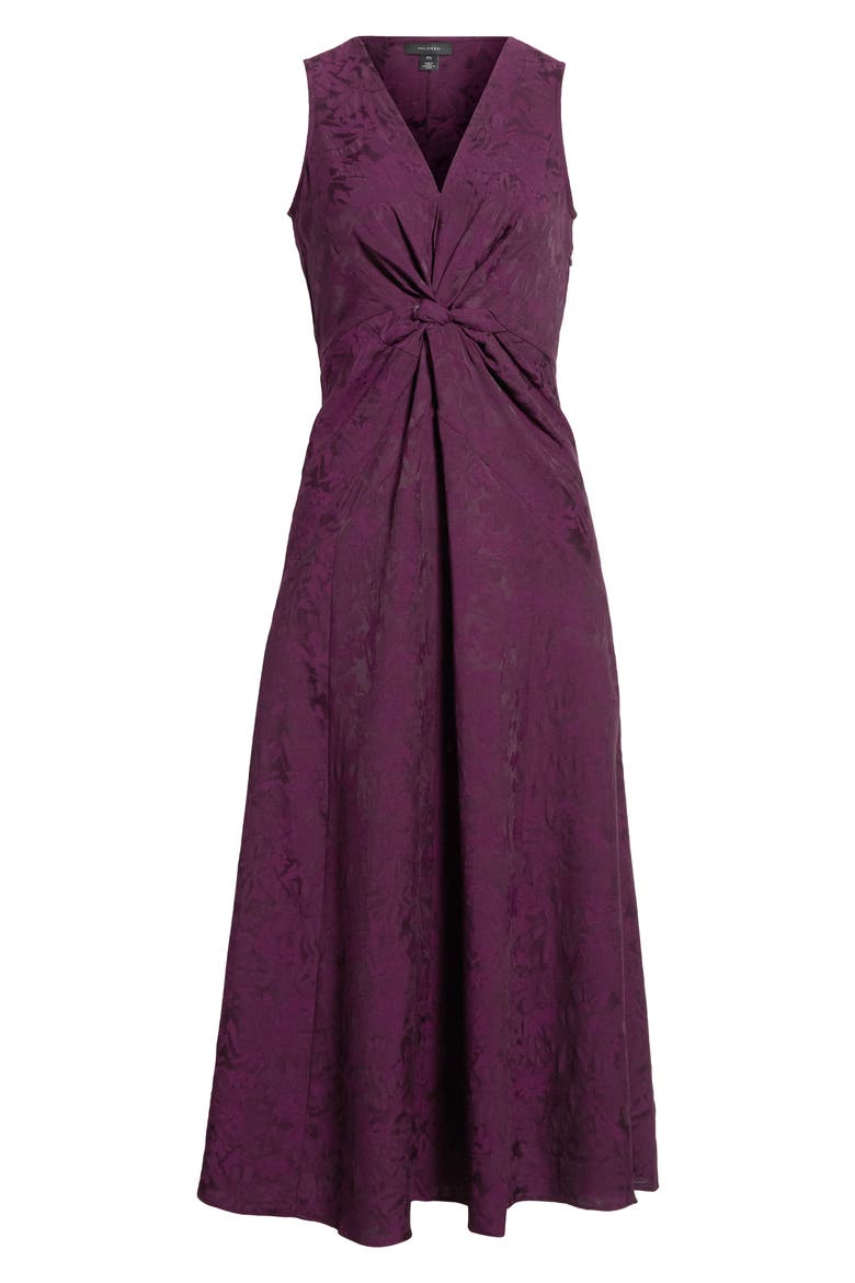 Front Knot Jacquard Maxi Dress, Alternate, color, WINTER BLOOM