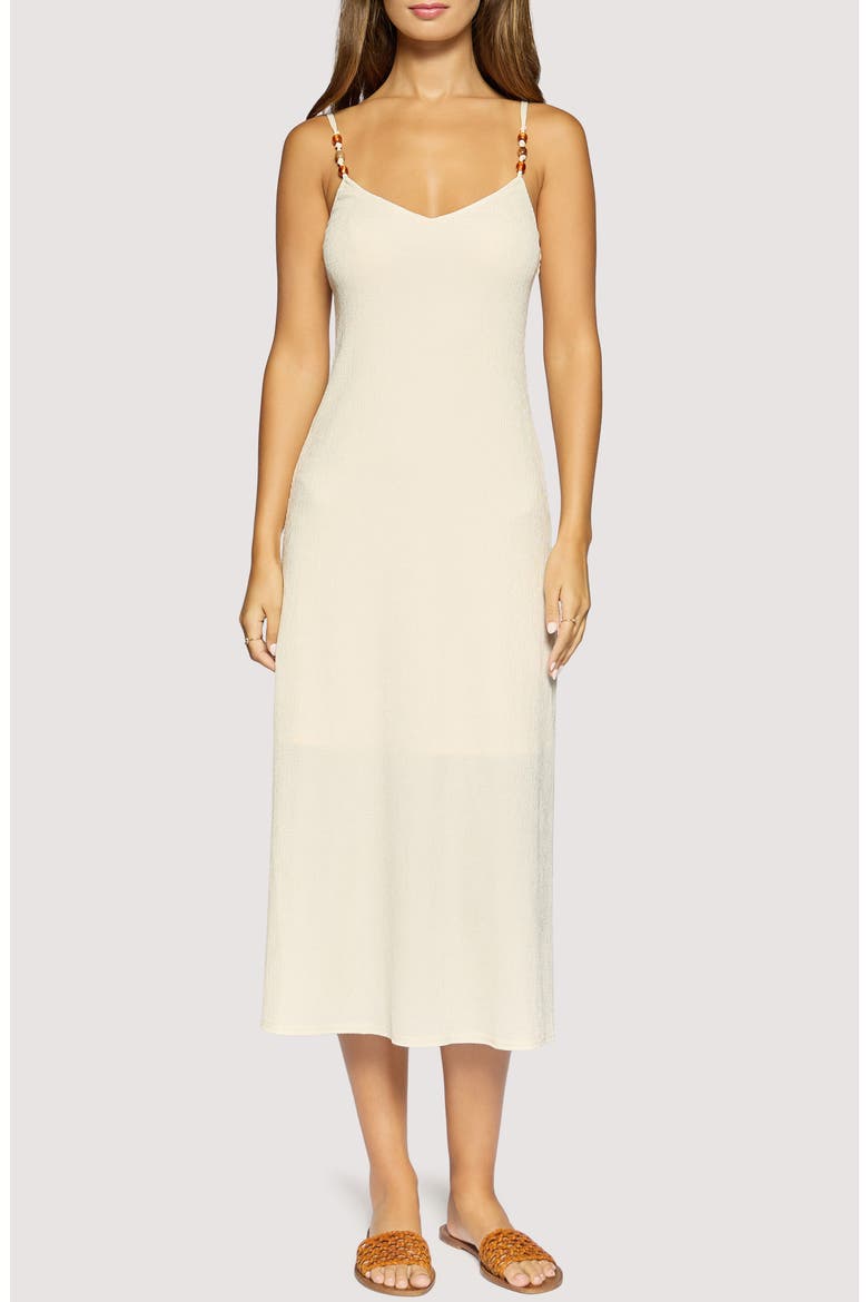 Juno Bead Strap Midi Dress, Main, color, IVORY