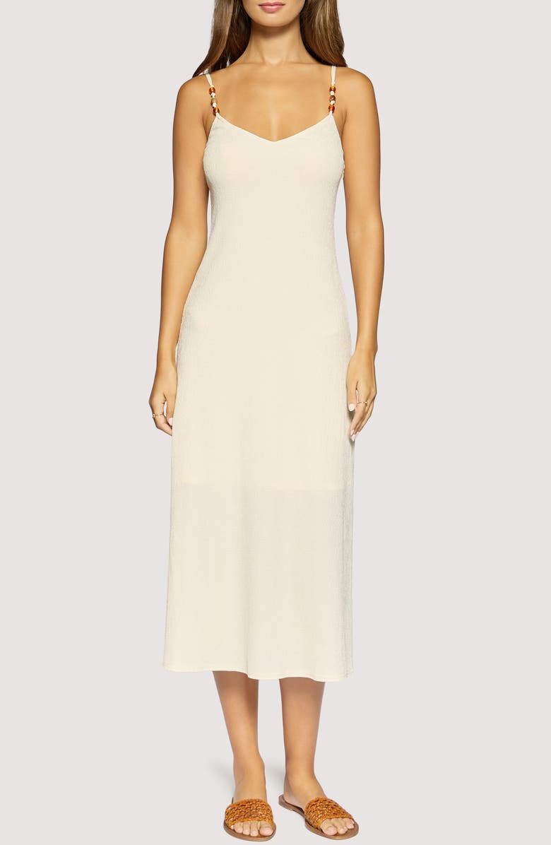 Lost + Wander Juno Bead Strap Midi Dress, Main, color, Ivory