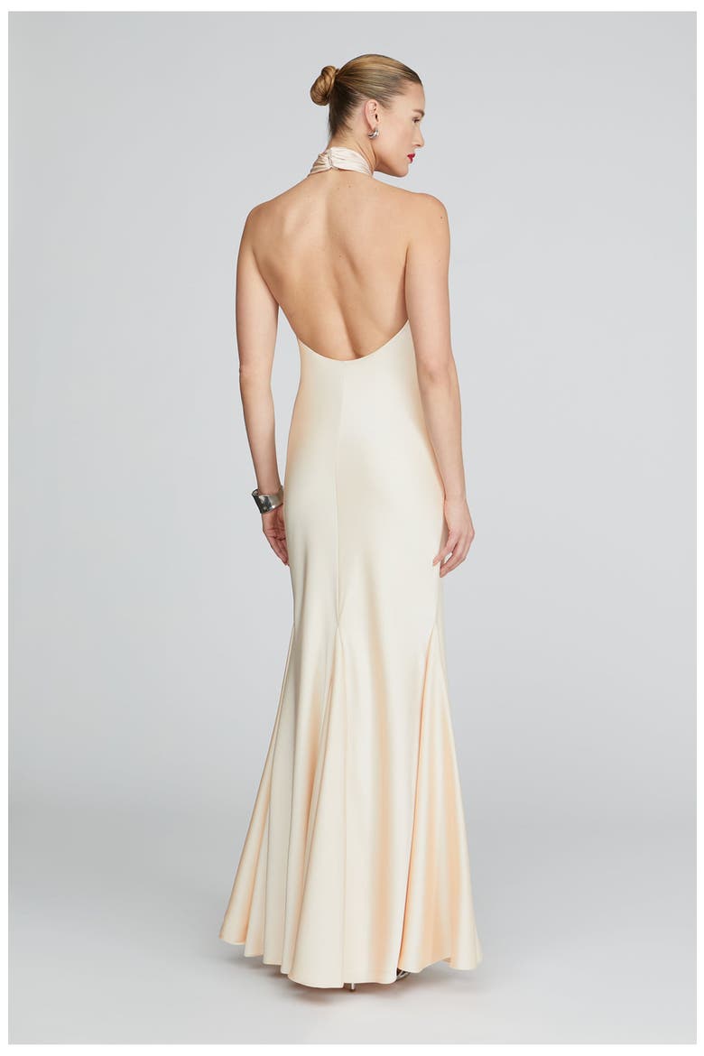 Ninette Satin Gown, Alternate, color, Pearl