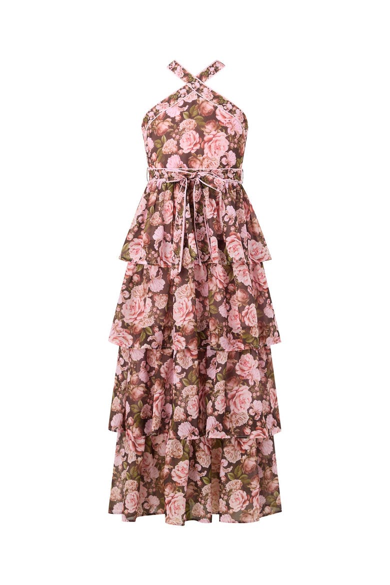 Camellia Halter Neck Maxi Dress, Main, color, Floral