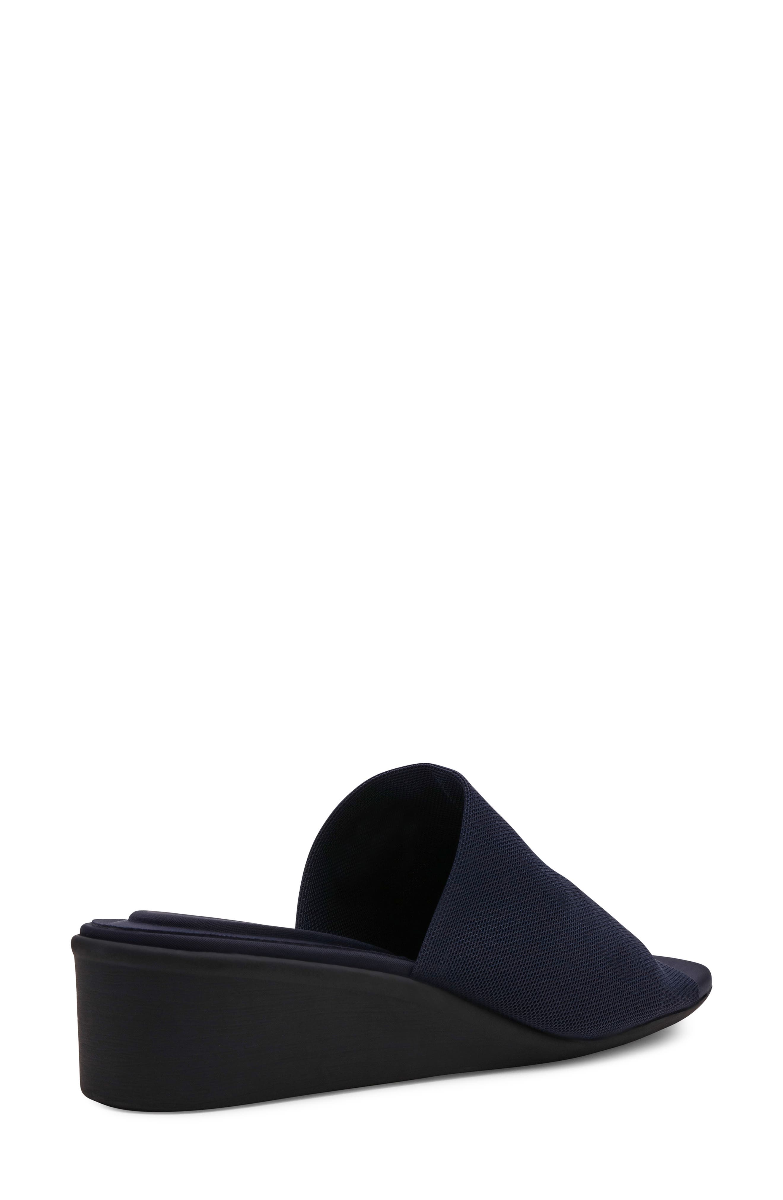 Wishful Wedge Slide Sandal, Alternate, color, NAVY STRETCH