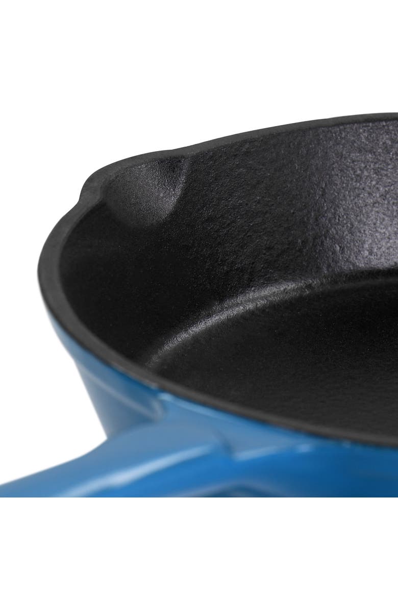 Enameled Round 8 Inch PreSeasoned Cast Iron Frying Pan, Alternate, color, Turquoise