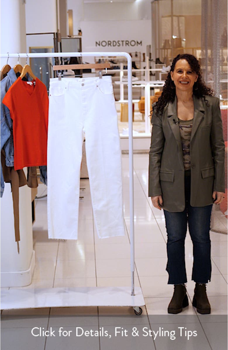 Le Sleek Raw Hem High Waist Straight Leg Jeans, sales video thumbnail