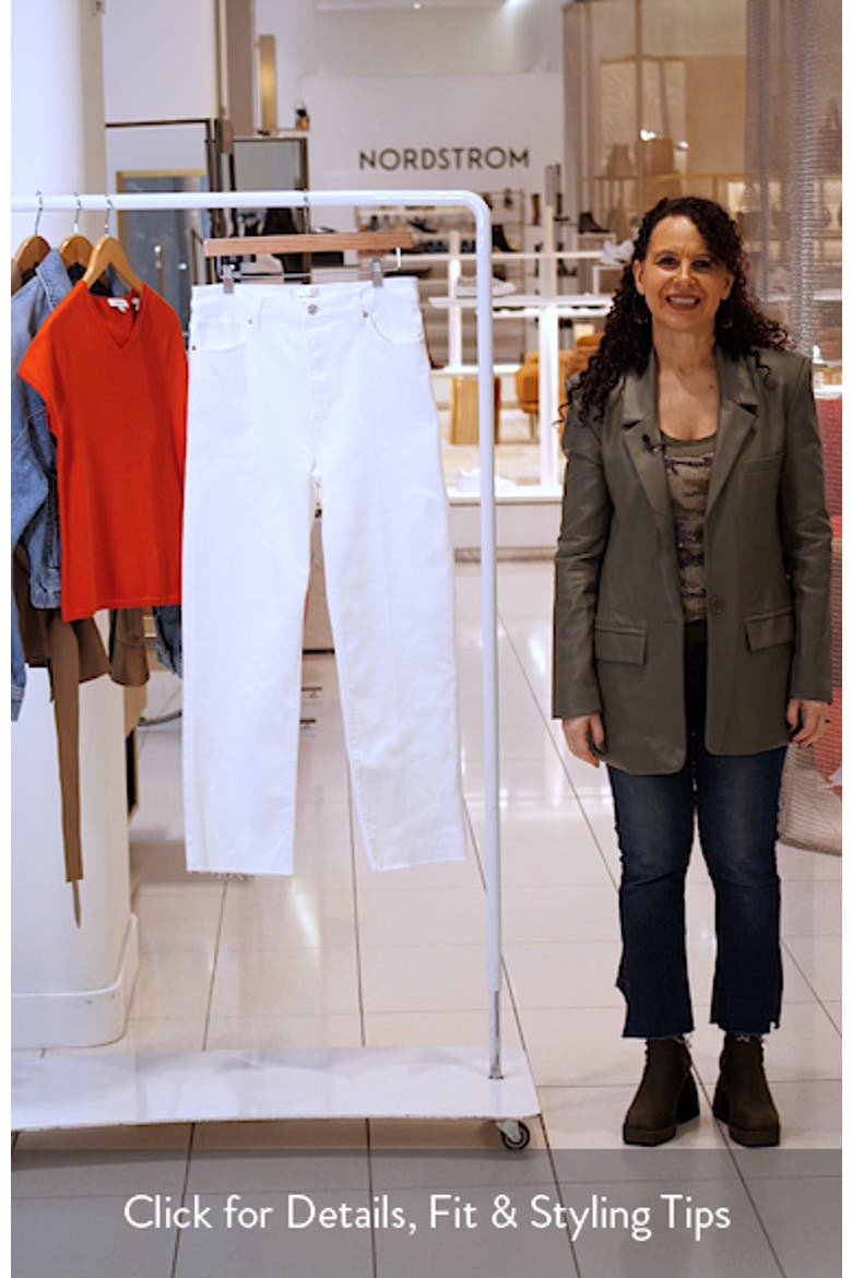 Le Sleek Raw Hem High Waist Straight Leg Jeans video