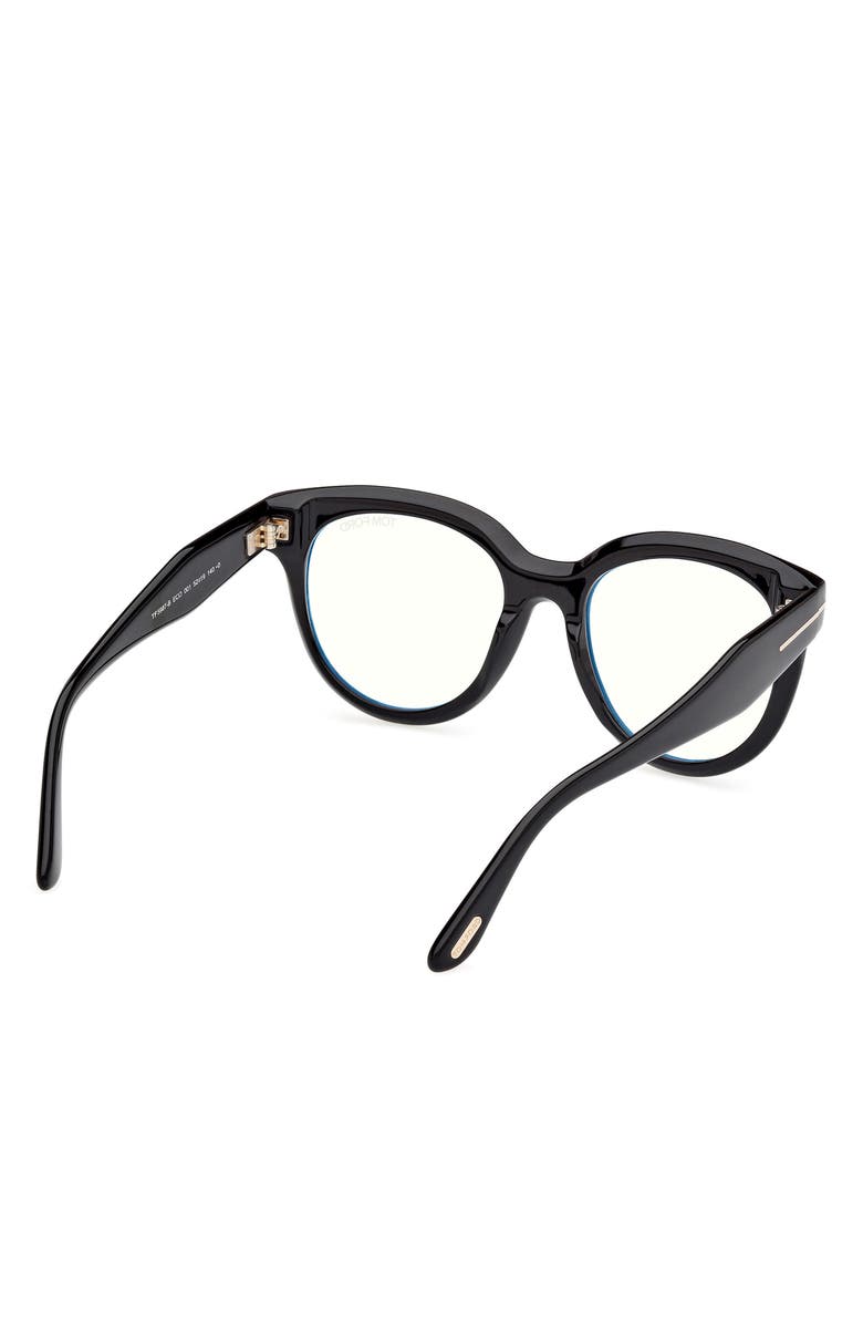 TOM FORD 52mm Butterfly Blue Light Blocking Glasses, Alternate, color, Black
