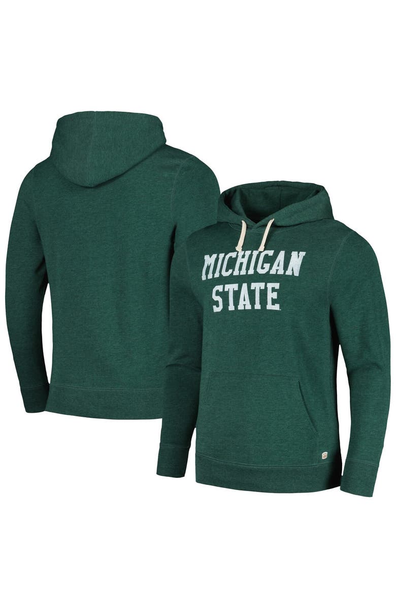 HOMEFIELD Men's Homefield Heather Green Michigan State Spartans Classic Tri-Blend Pullover Hoodie, Main, color, Heather Green