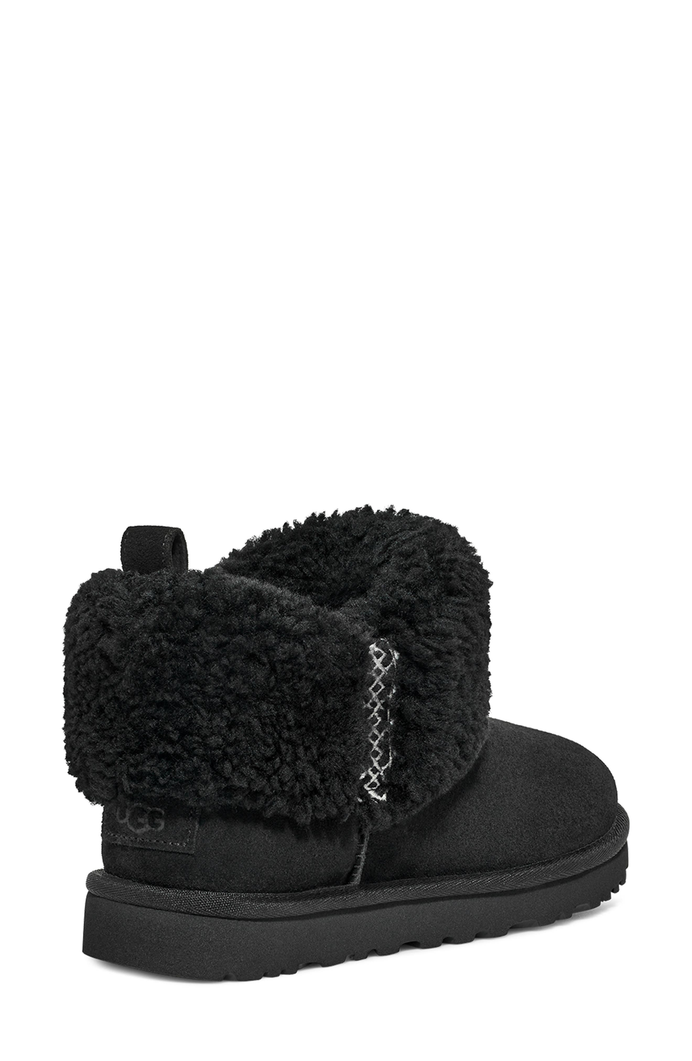 UGG<sup>®</sup> Ultra Mini Braid Genuine Shearling Bootie, Alternate, color, 
