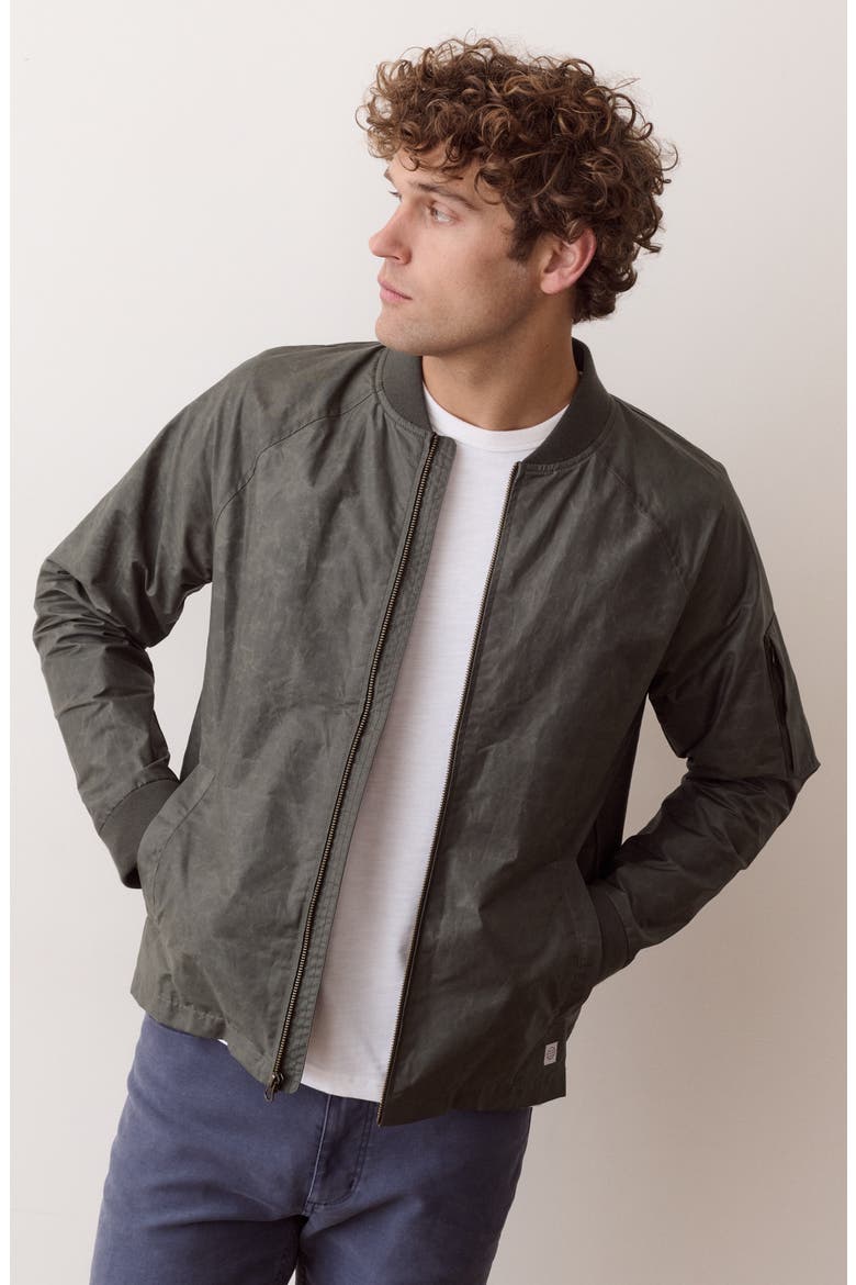 Glenn Waxed Canvas Bomber Jacket, Alternate, color, OLIVE