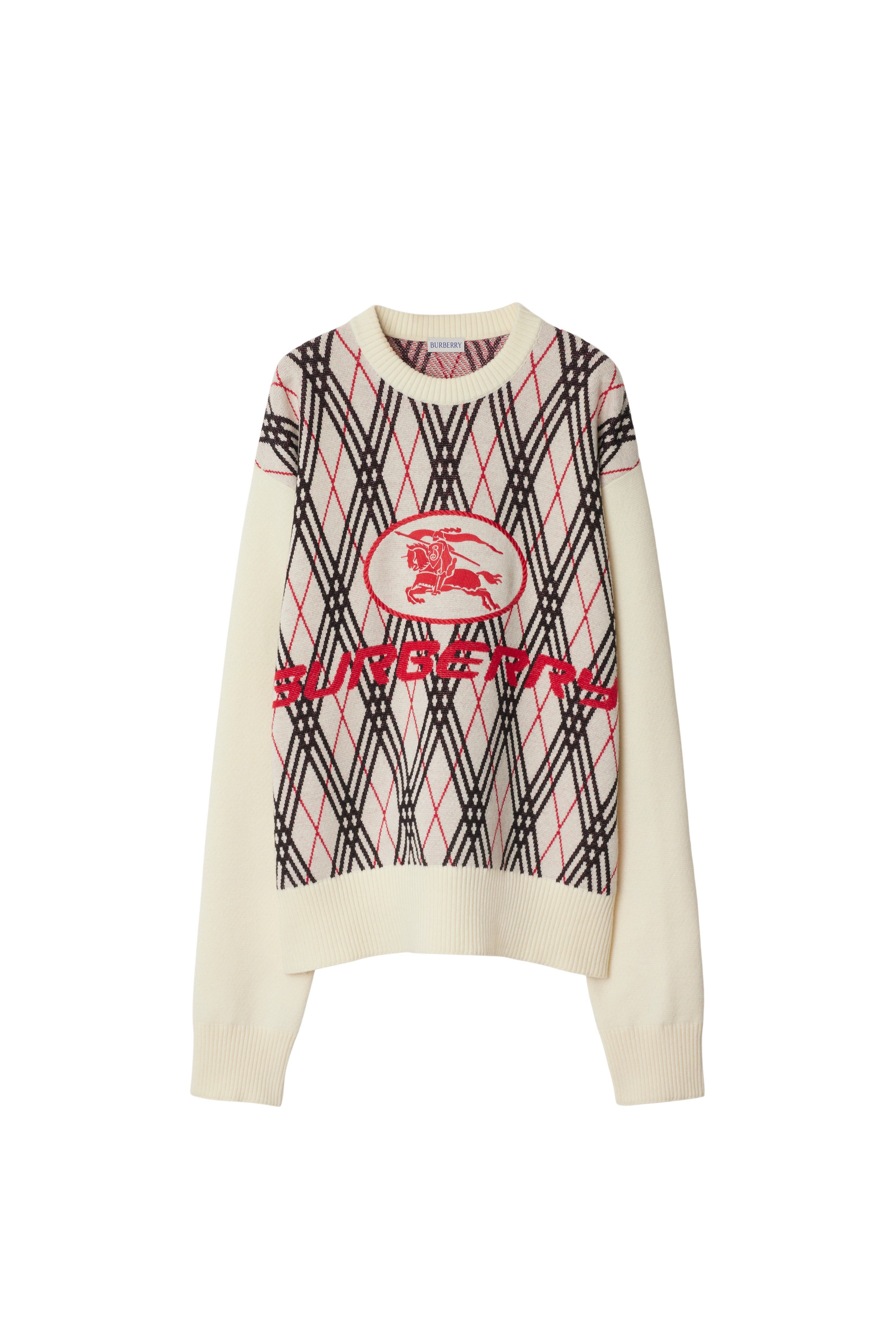 Argyle Check Wool Blend Sweater - image 2