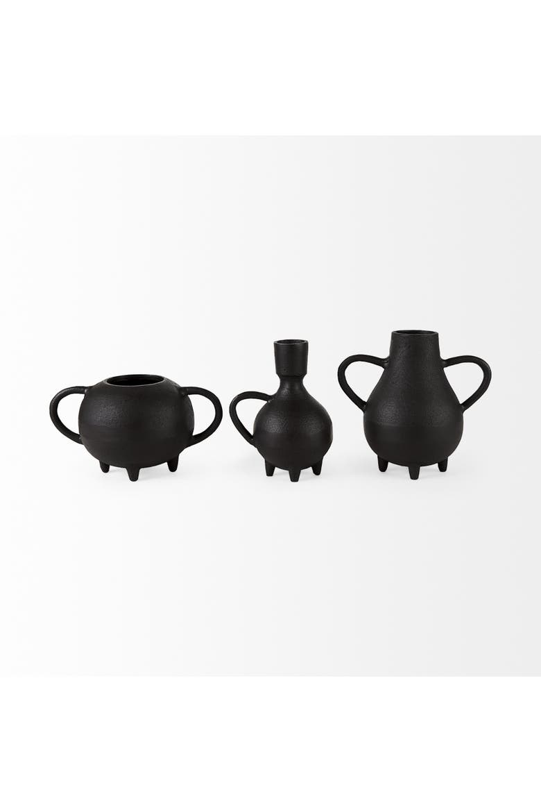 Cyrus Vase Decorative Object, Alternate, color, Black