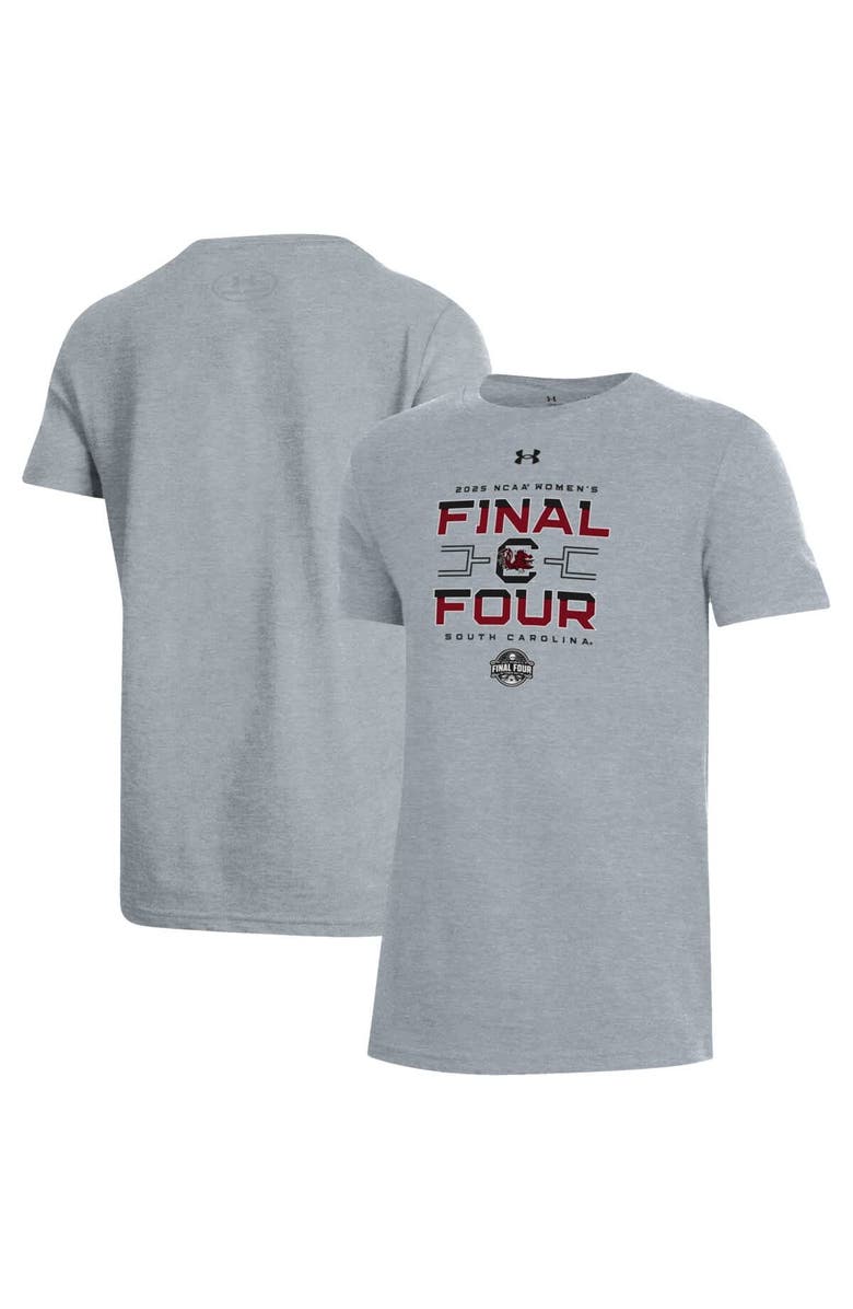Under Armour Youth Under Armour  Gray South Carolina Gamecocks 2025 NCAA Women's Basketball Tournament March Madness Final Four Locker Room T-Shirt, Main, color, 