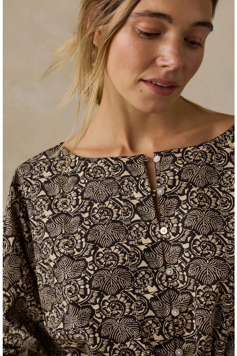 Faye Coastal Poplin Top, Alternate, color, NIGHT BLOOM