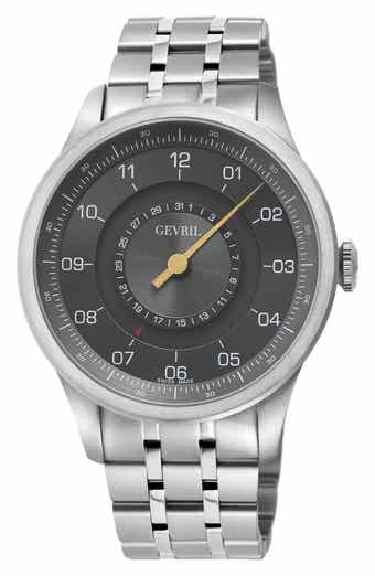 GEVRIL Jones Street Swiss Automatic Bracelet Watch, 45mm