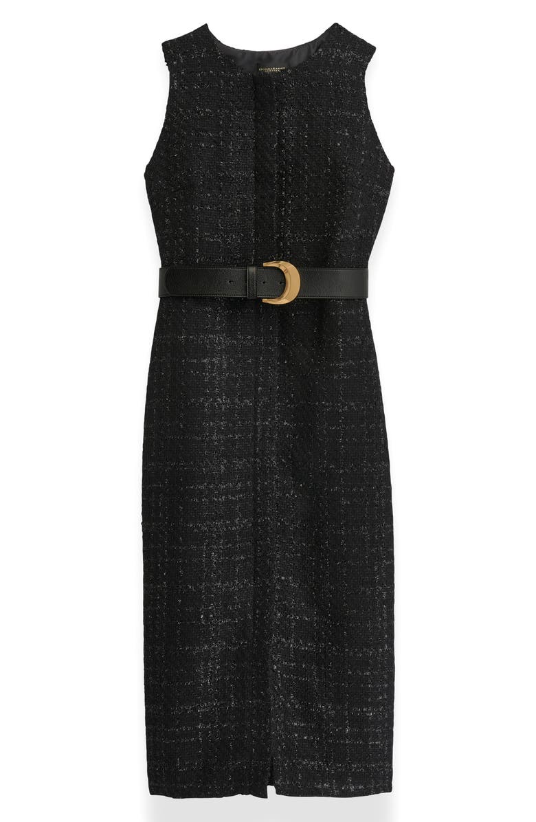 Donna Karan New York Tweed Sheath Midi Dress, Alternate, color, Black