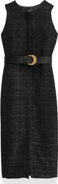 Donna Karan New York Tweed Sheath Midi Dress