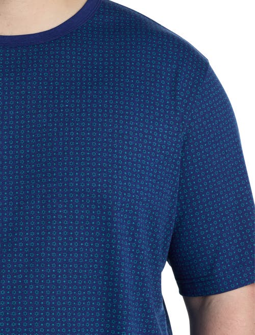 Harbor Bay By Dxl Harbor Bay Circle Print Moisture-wicking T-shirt In Blue Multi