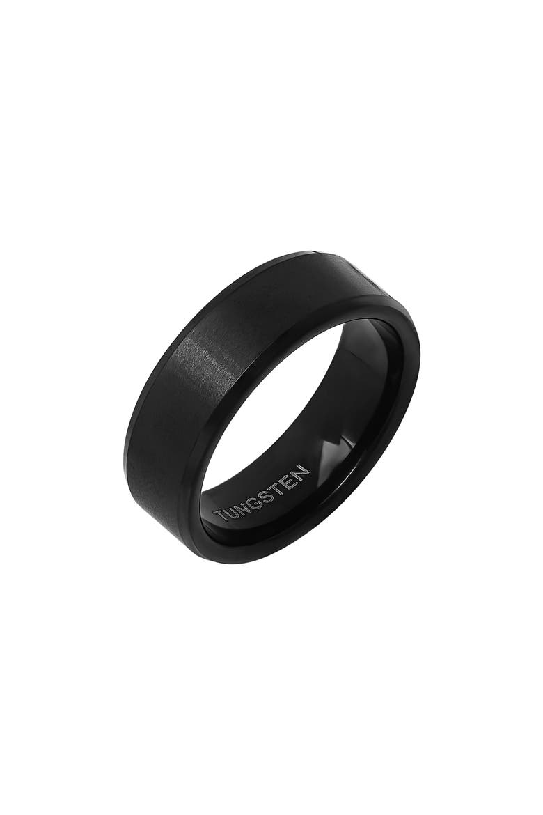 Men's Brushed Black IP Tungsten Band Ring - Size 11, Alternate, color, BLACK