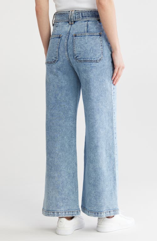 Vigoss Belted Wide Leg Jeans In Blue