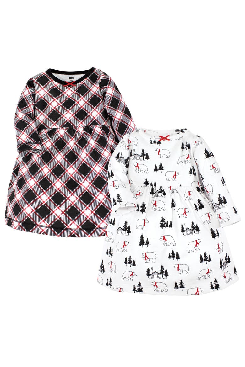 2Pk Long Sleeve Dress, Main, color, Winter Bear