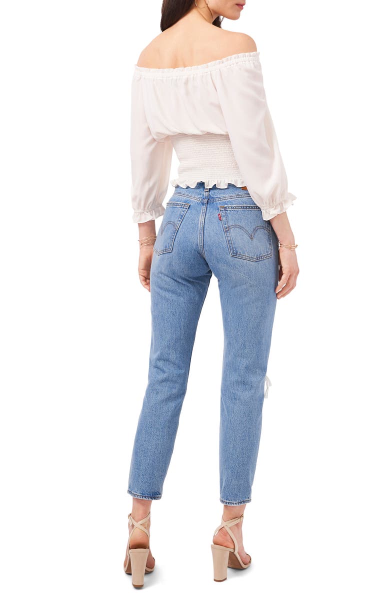 1.STATE Off the Shoulder Crepe Blouse, Alternate, color, 