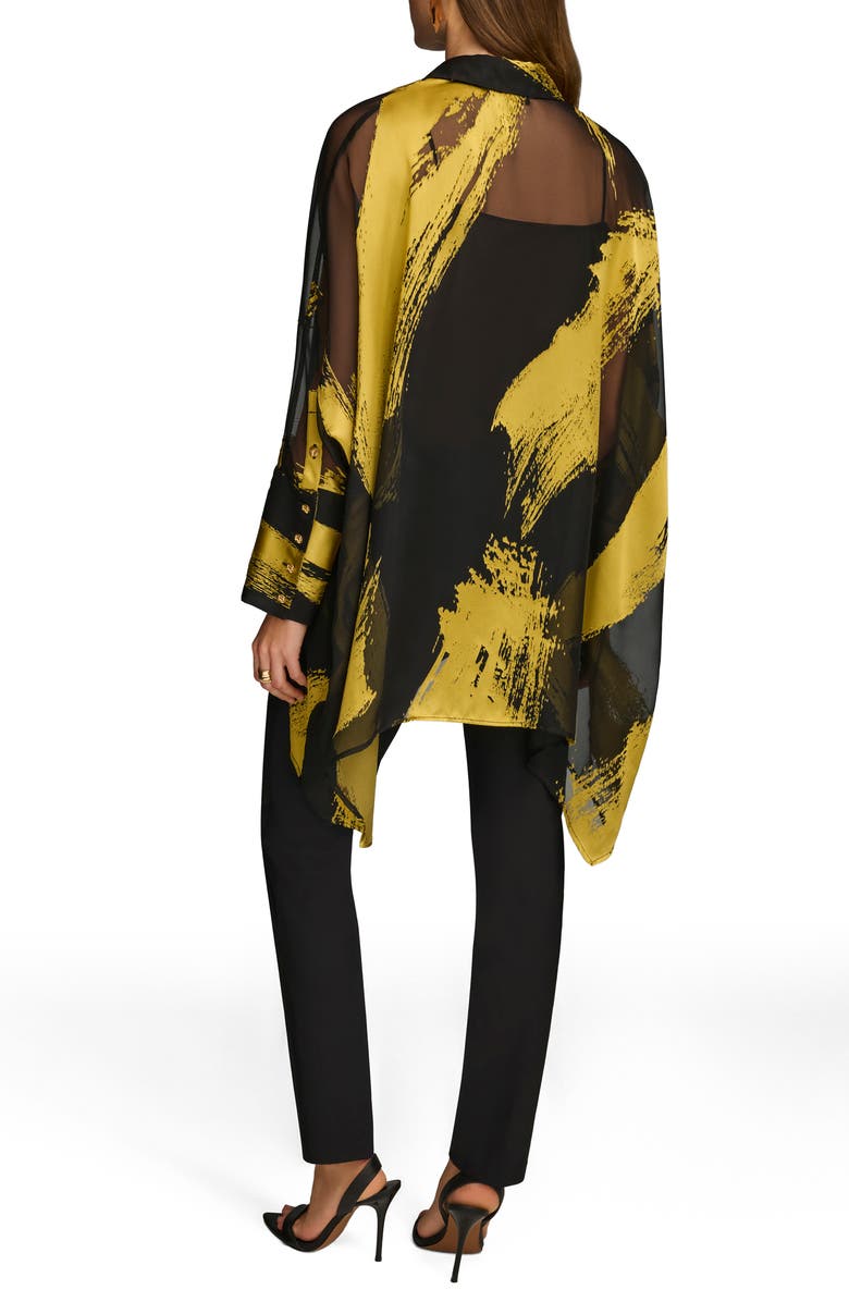 Donna Karan New York Point Collar Long Sleeve Tunic, Alternate, color, 