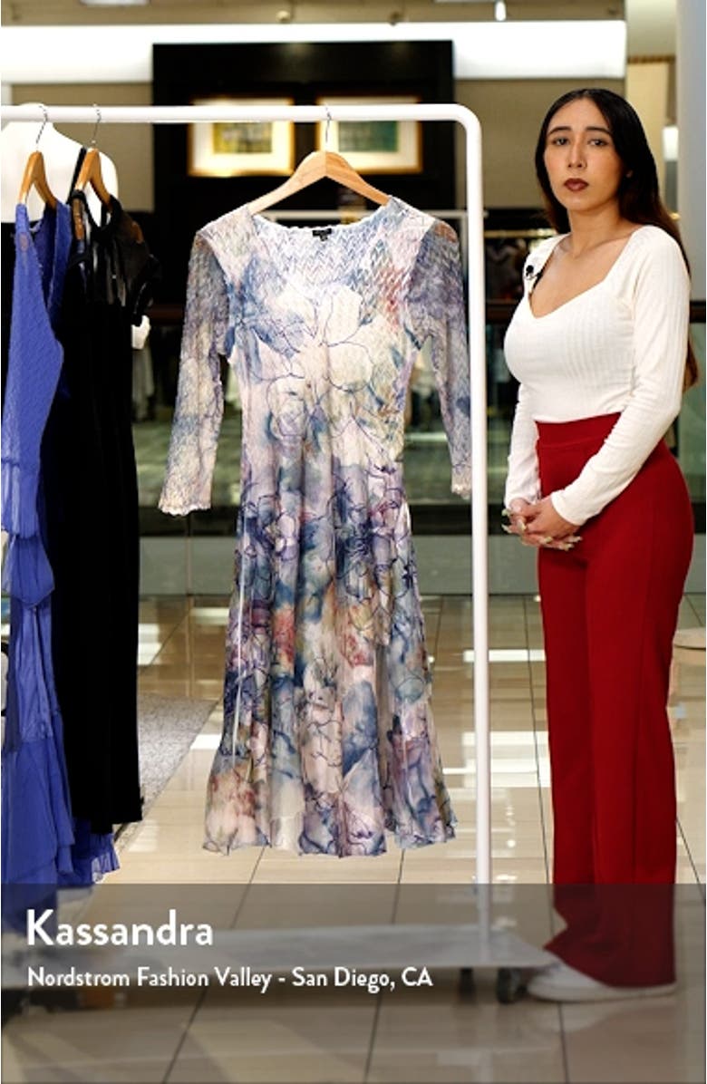 Floral Charmeuse & Chiffon Midi Cocktail Dress, sales video thumbnail