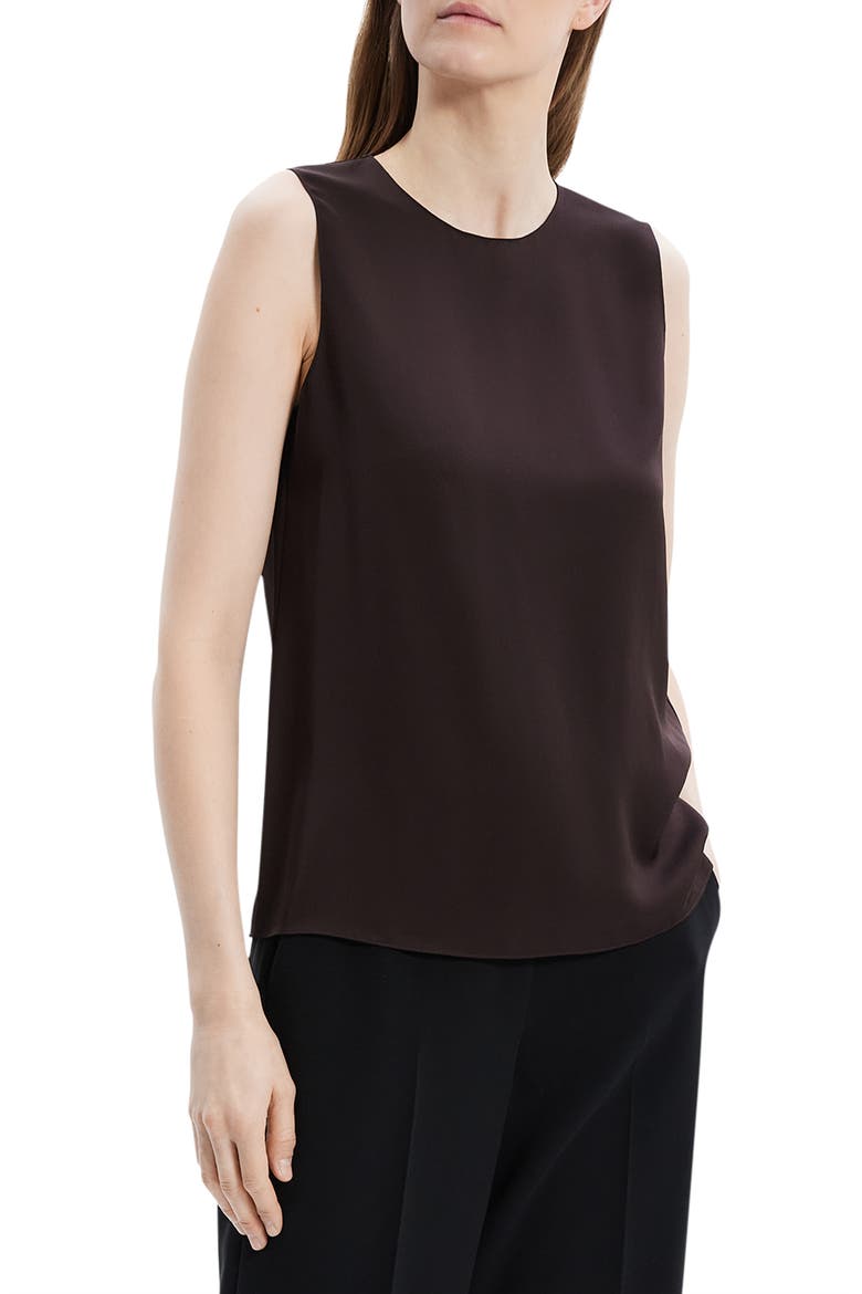 Sleeveless Silk Blouse, Alternate, color, HICKORY