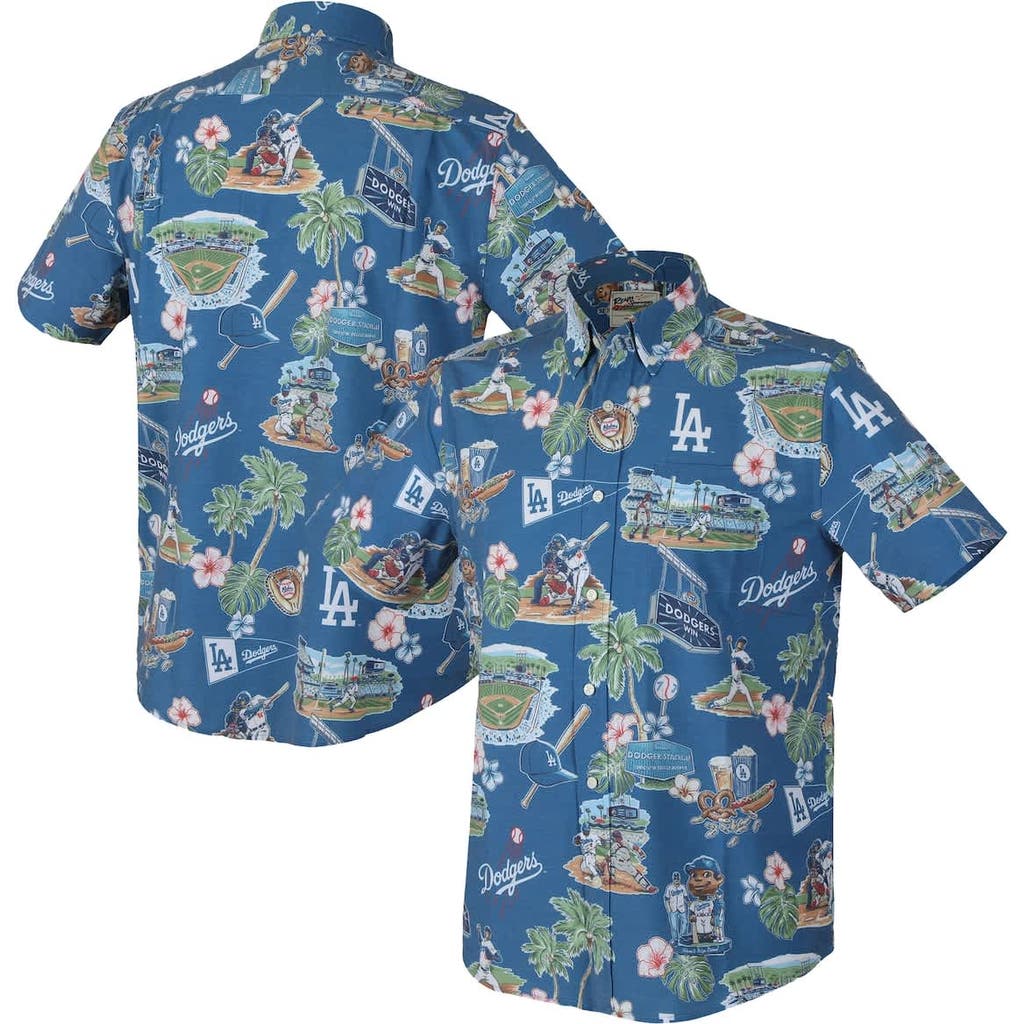 Reyn Spooner Royal Los Angeles Dodgers Scenic Tri-blend Performance Button-up Top In Blue