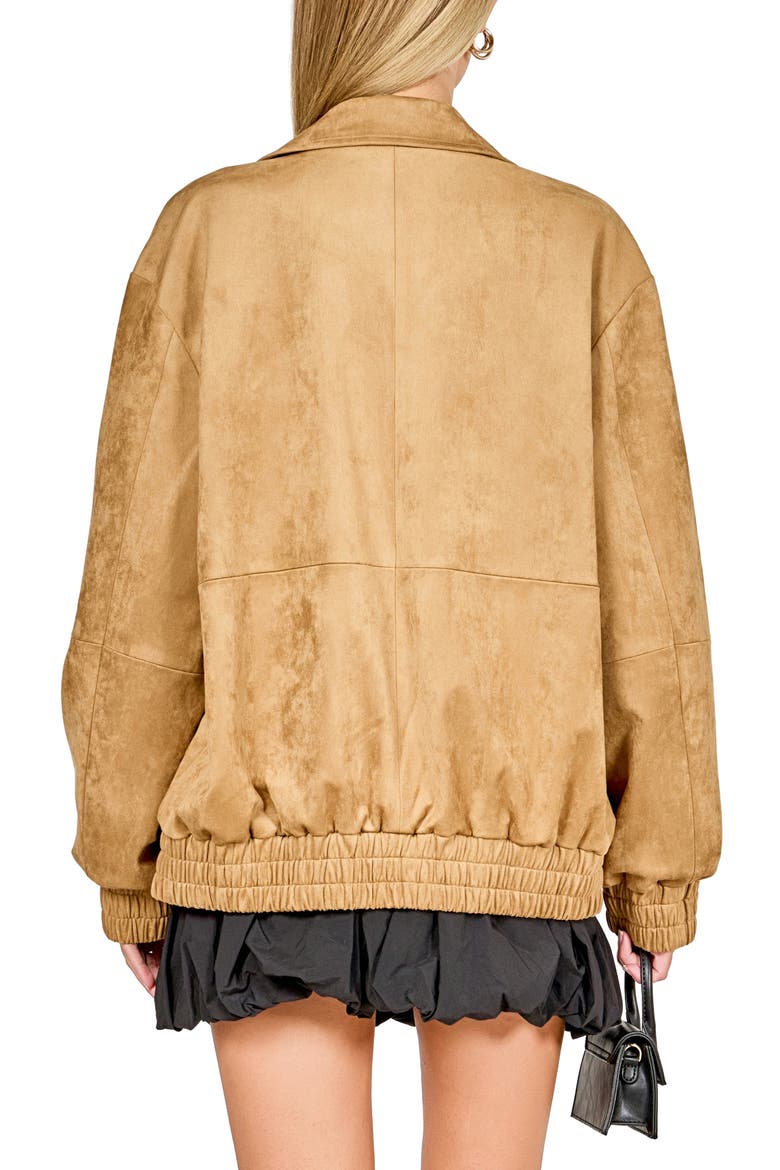 Faux Suede Work Jacket, Alternate, color, CAMEL