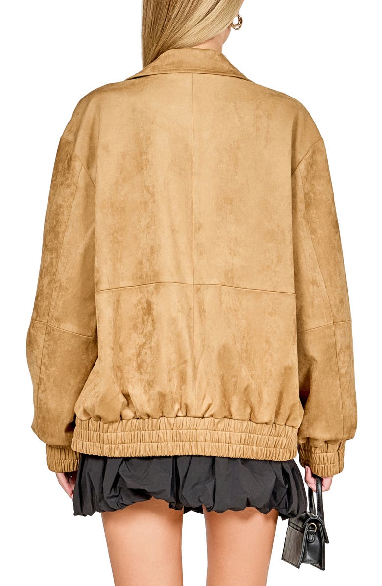 Endless Rose Faux Suede Work Jacket, Alternate, color, Camel