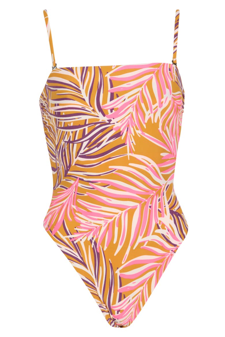 Ohana Reversible One-Piece Swimsuit, Alternate, color, BROWN