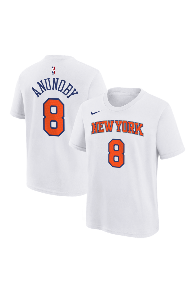 Youth Nike OG Anunoby White New York Knicks Association Name & Number T-Shirt, Main, color, White