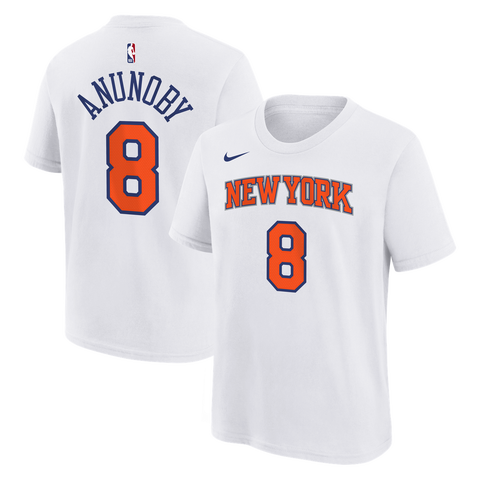 Youth Nike OG Anunoby White New York Knicks Association Name & Number T-Shirt